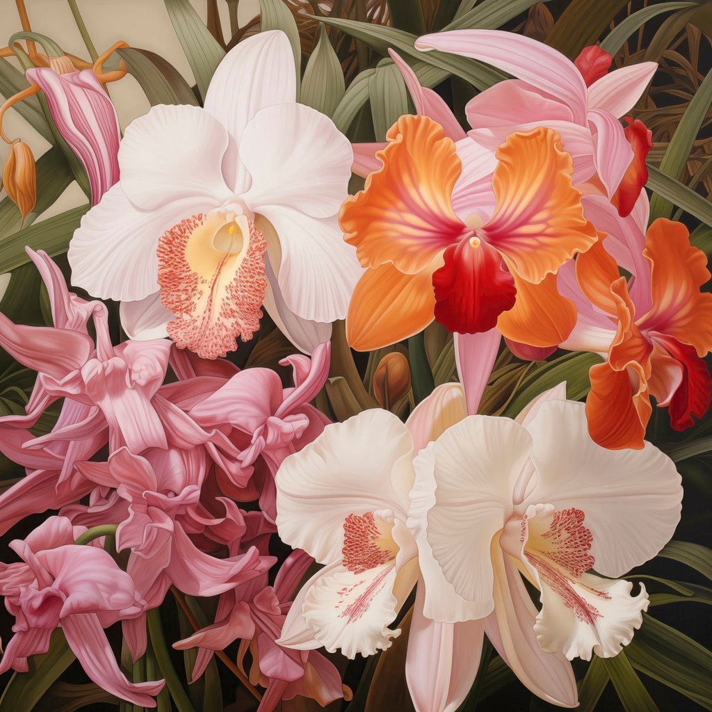 Buchet tropical cu orhidee — design complet