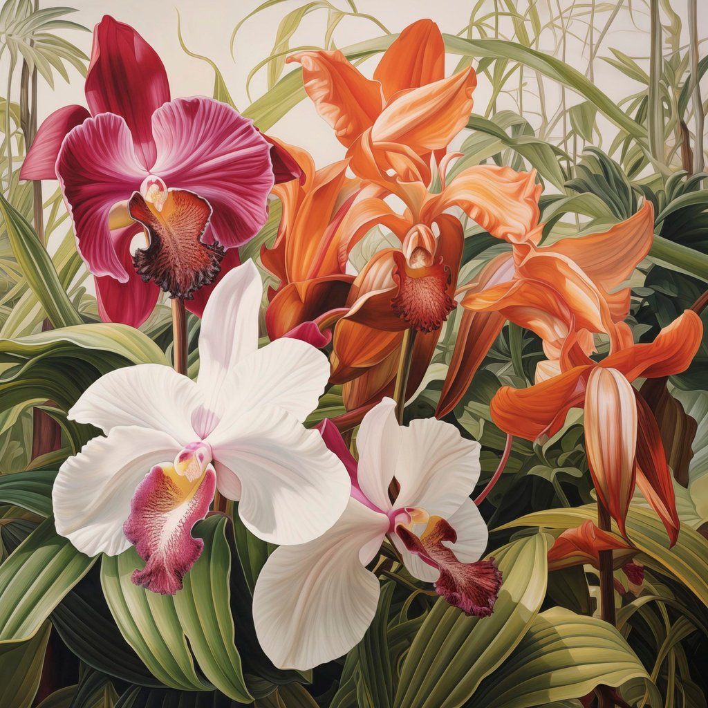 Buchet tropical cu orhidee — design complet