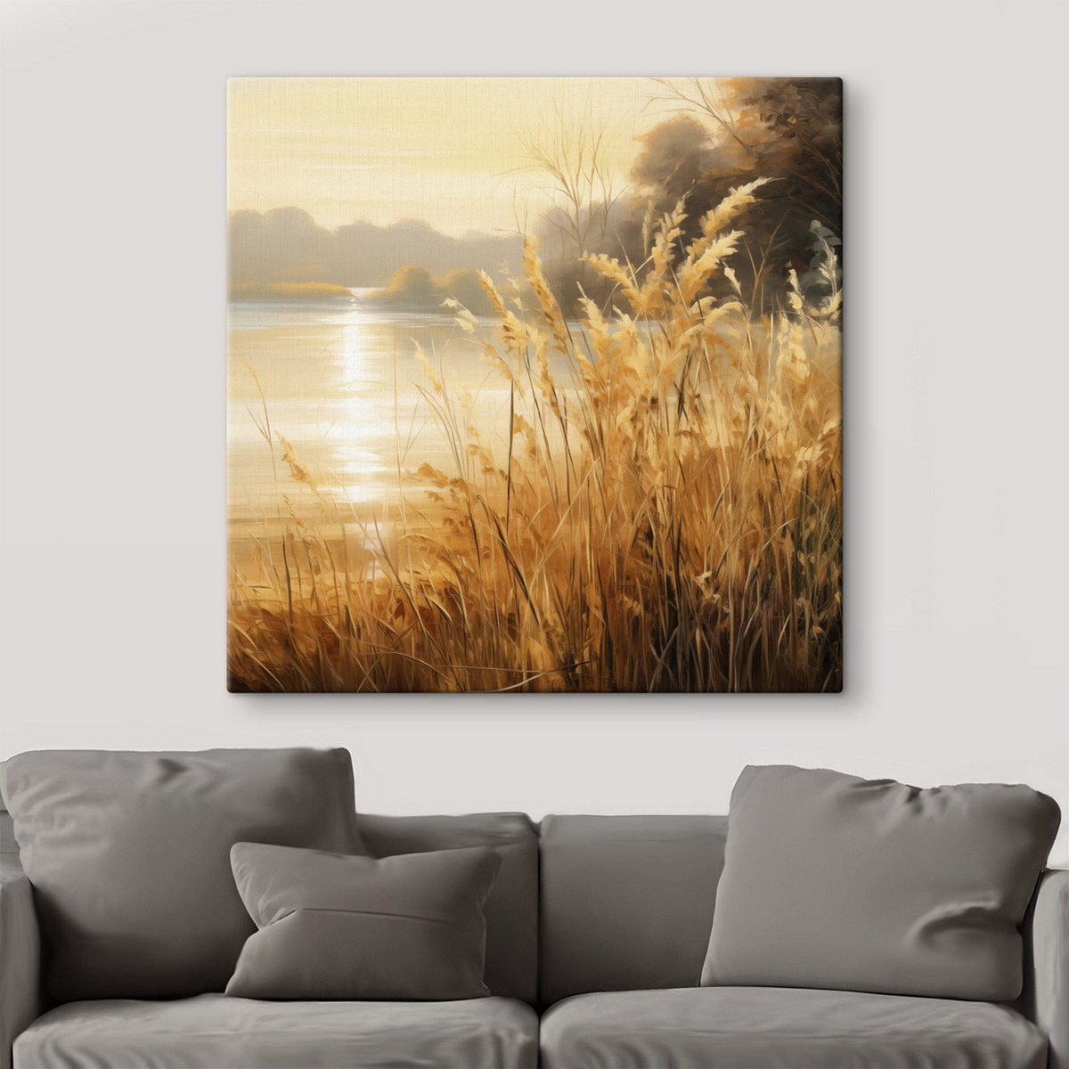 Iarbă uscată lângă lac — interior 1