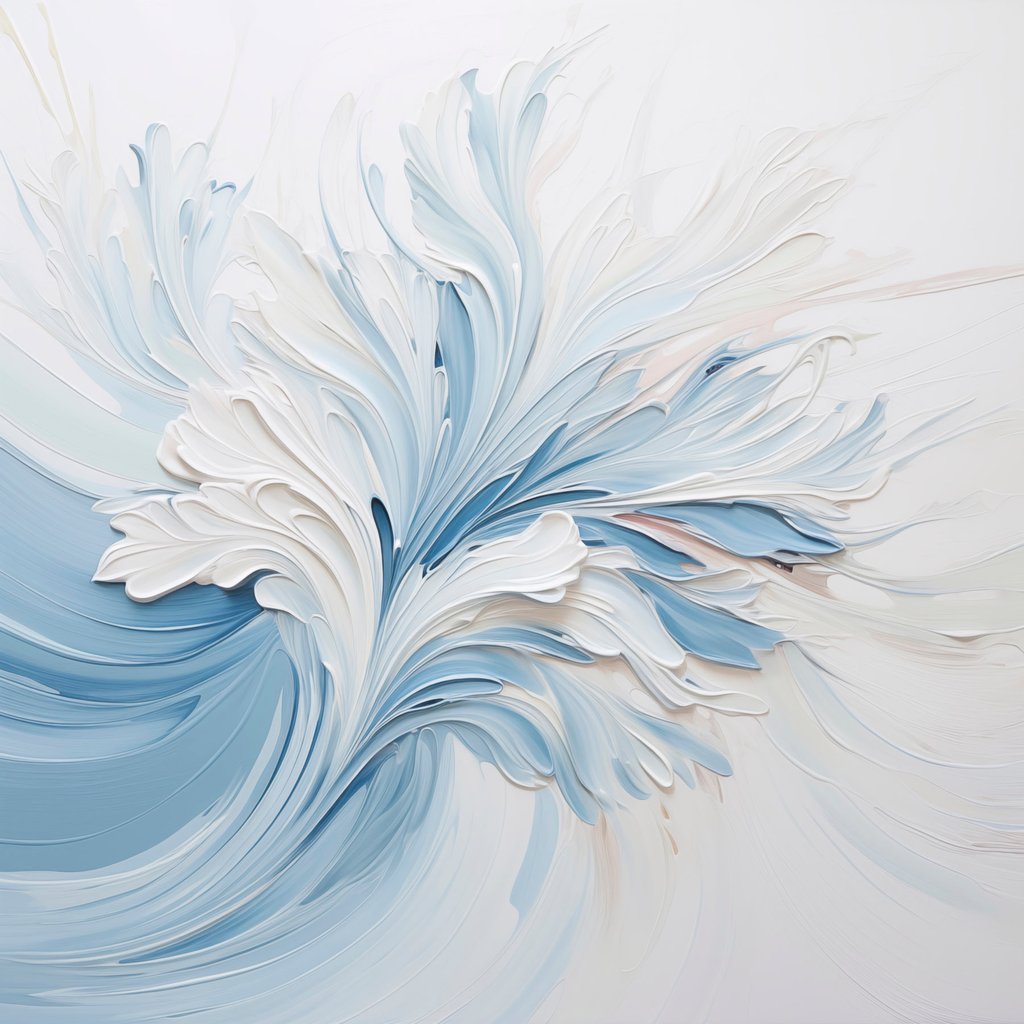 Flori abstracte în alb — design complet