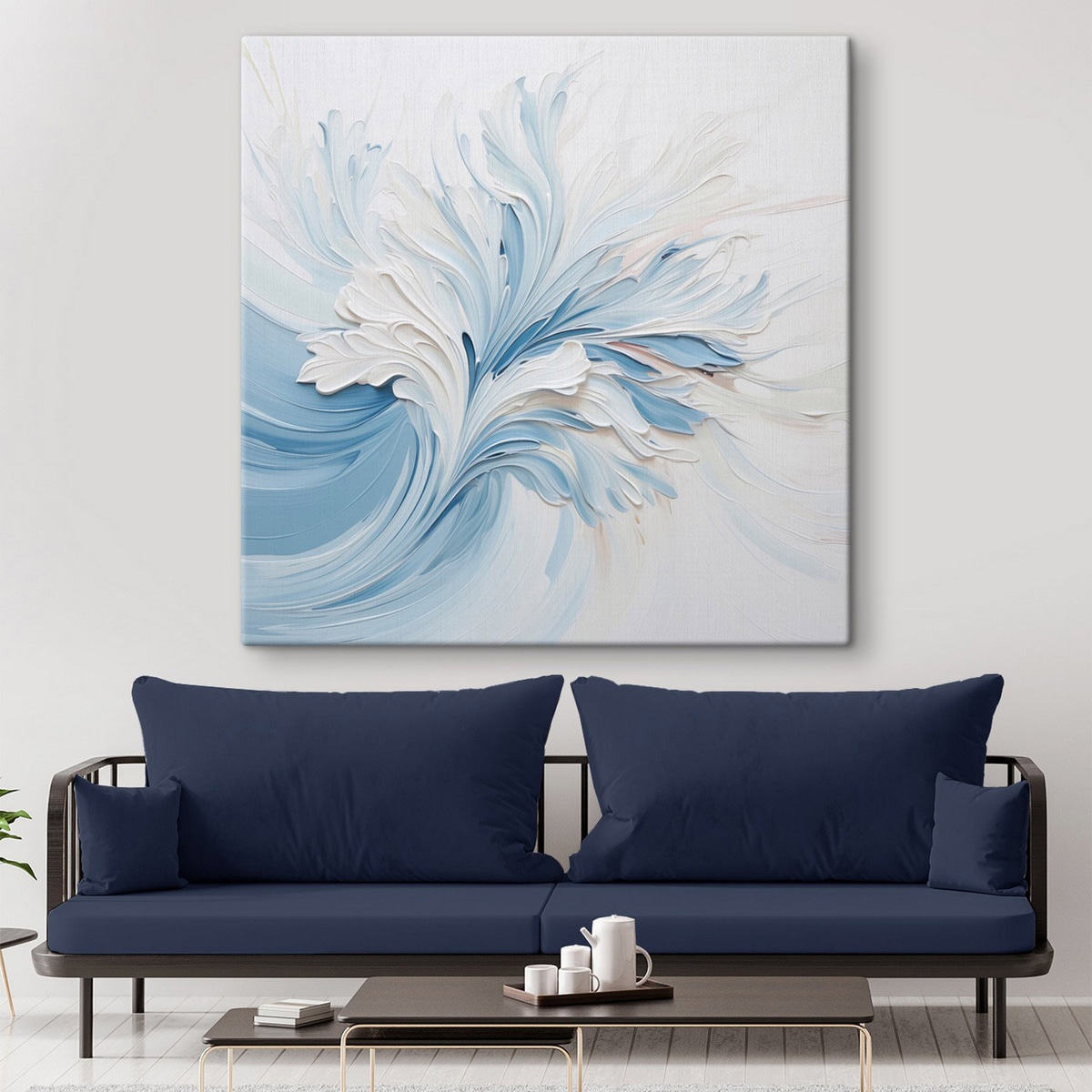 Flori abstracte în alb — interior 2
