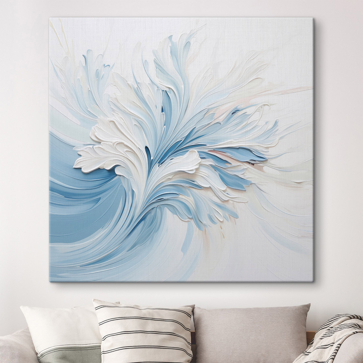 Flori abstracte în alb — interior 1