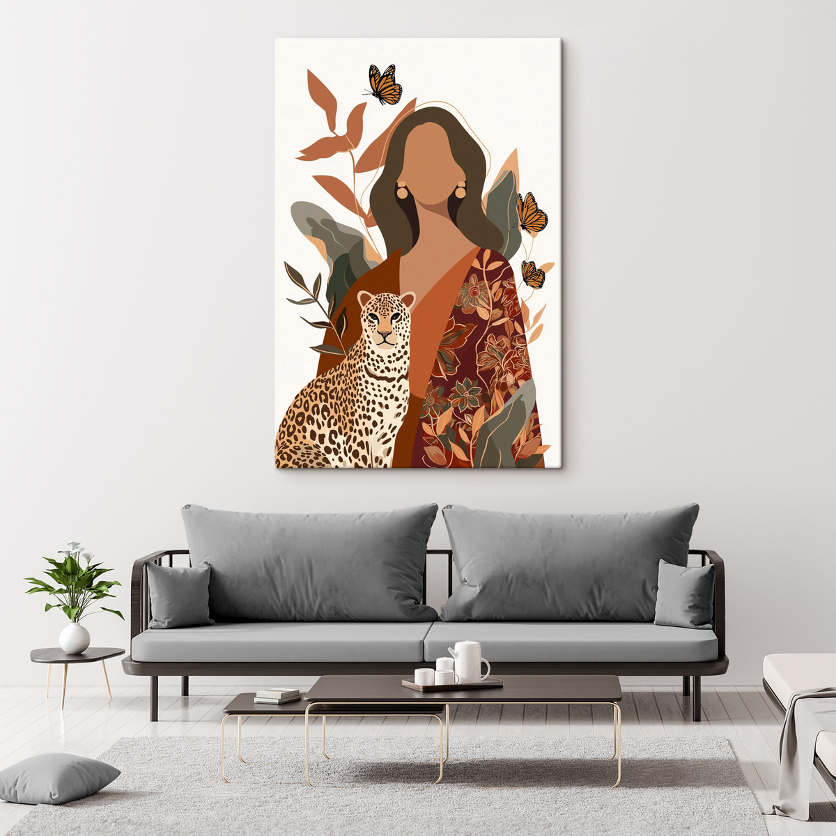 Portret în motive într-un interior