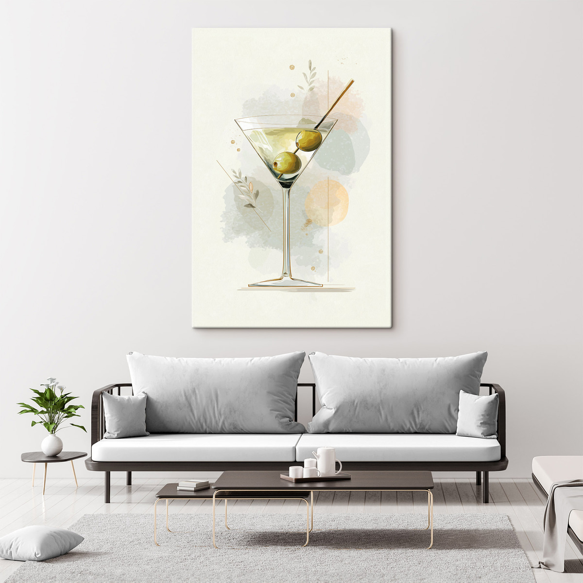 Pahar de martini într-un interior