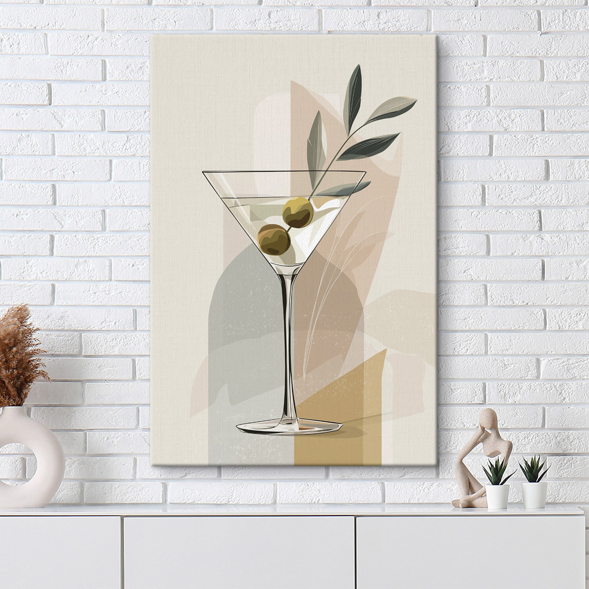 Vază minimalistă cu ramură — interior 2