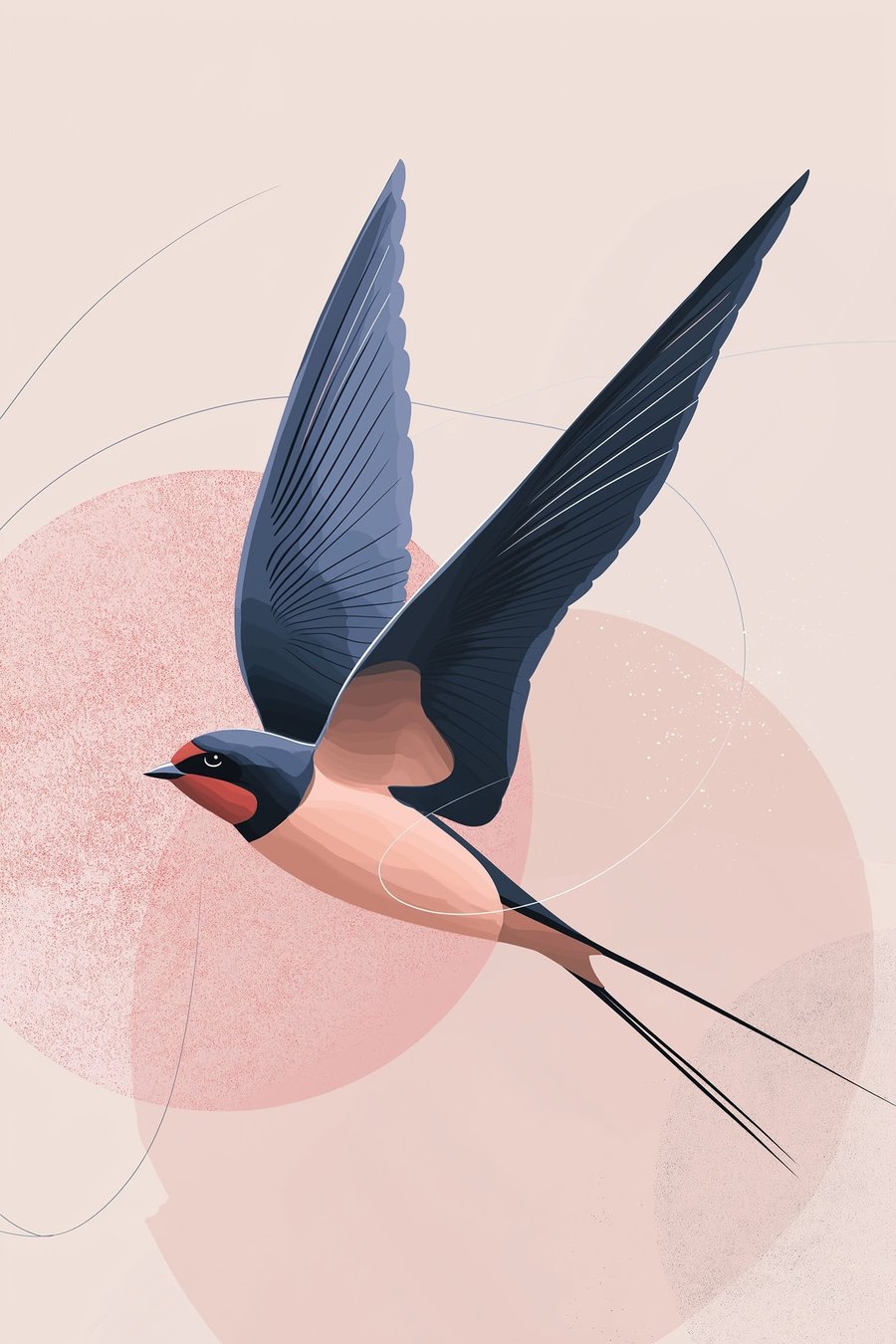 Siluetă de pasăre — design complet