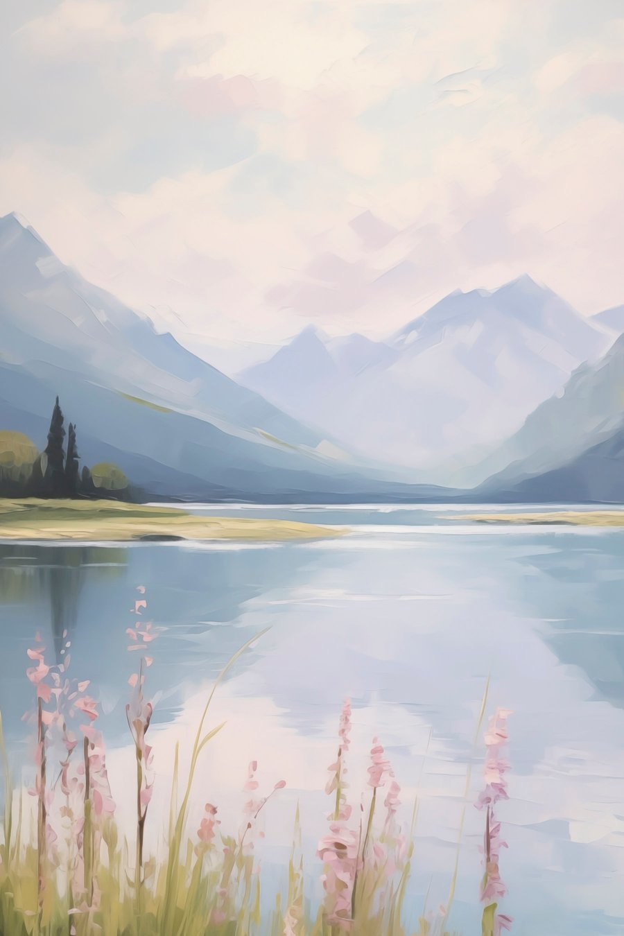Lac lângă munți — design complet