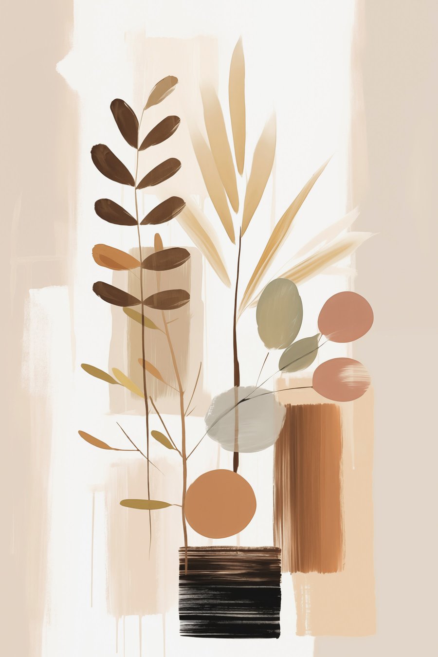 Compoziție botanică abstractă — design complet