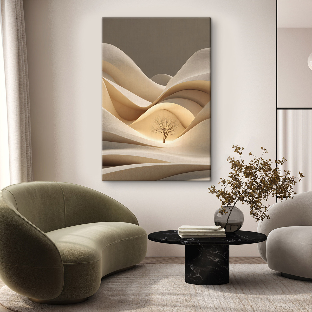 Peisaj suprarealist cu copac — interior 2