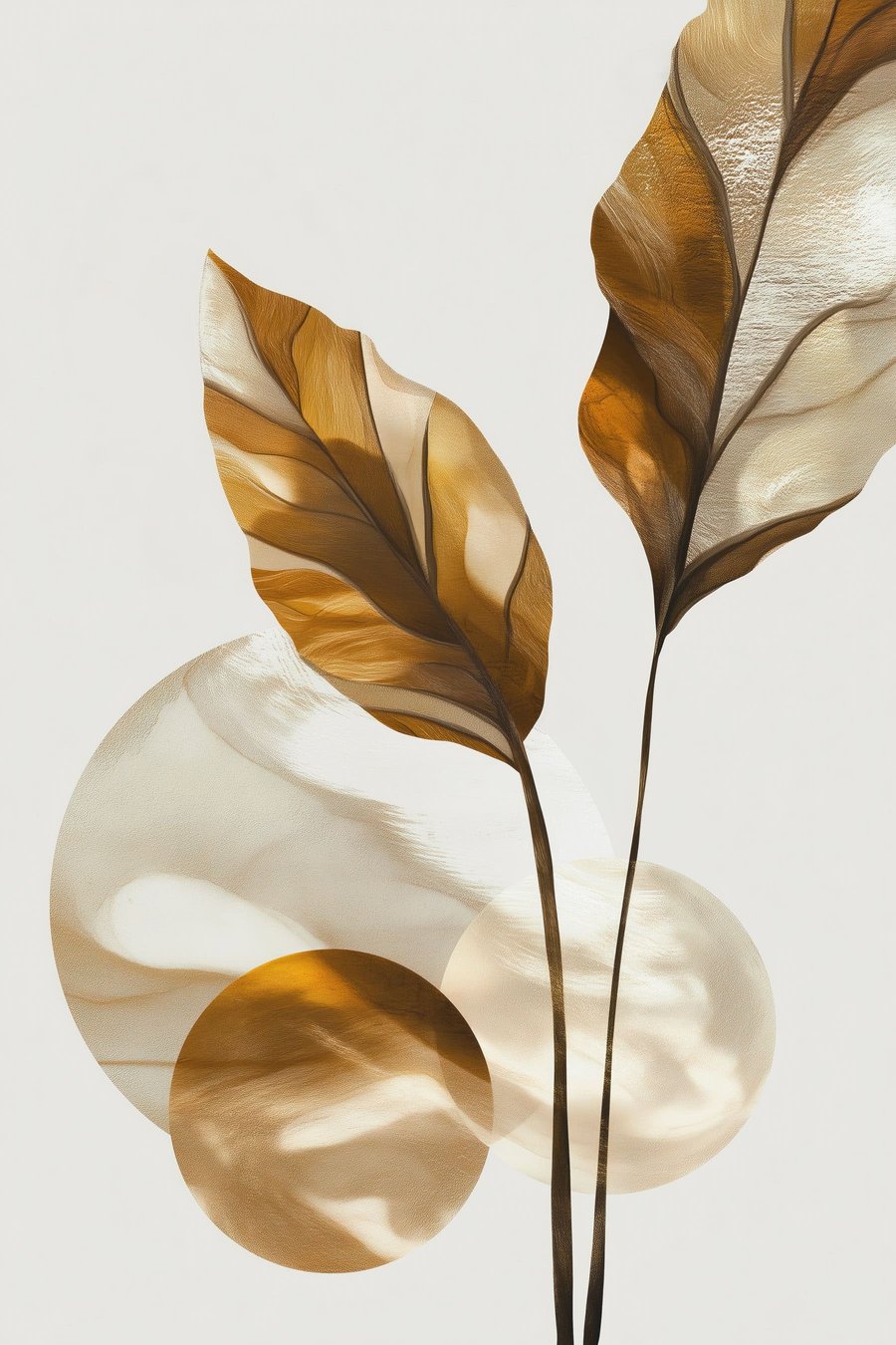 Frunze și cercuri abstracte — design complet