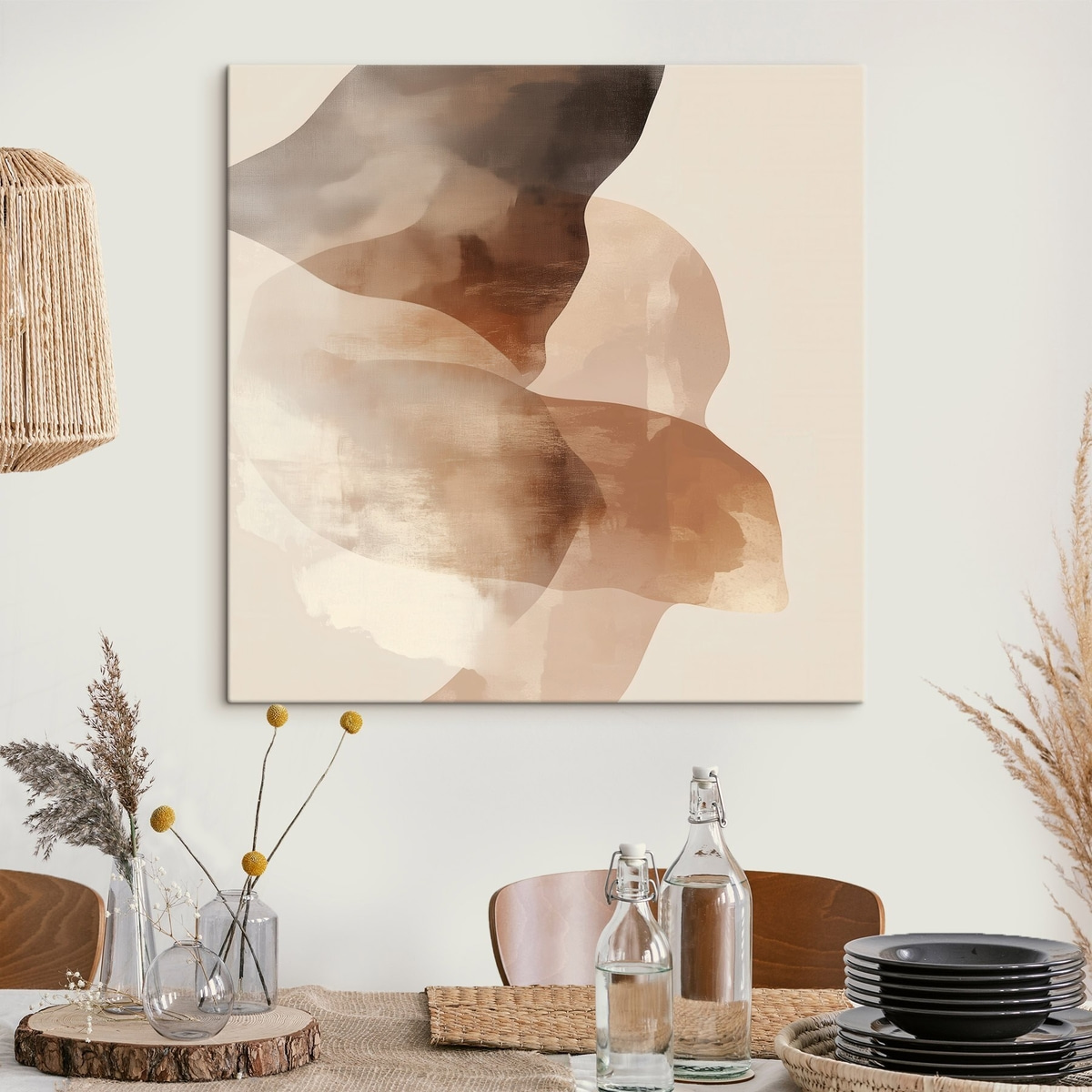 Compoziție abstractă bej-maro — interior 3