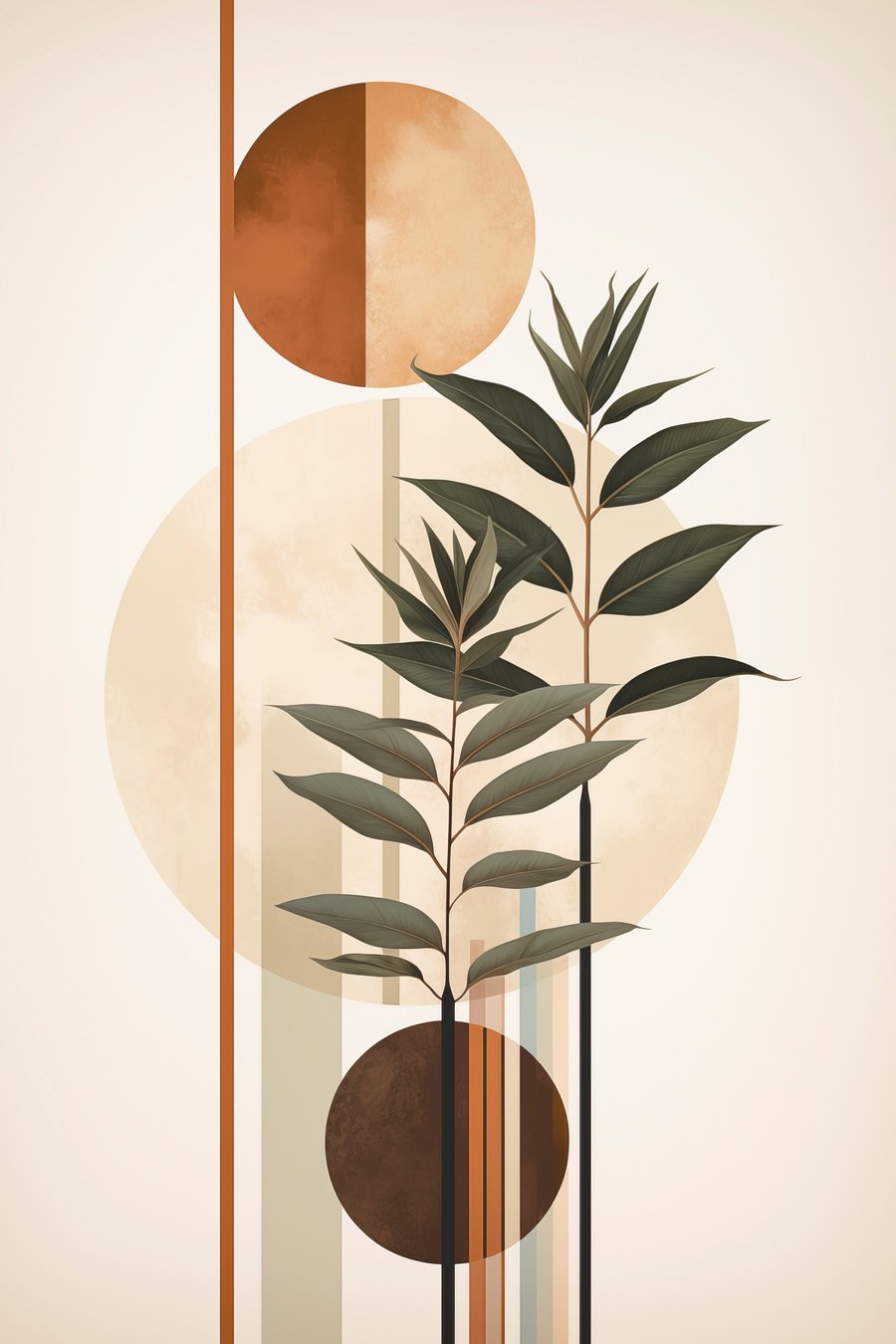 Plante abstracte cu cercuri — design complet