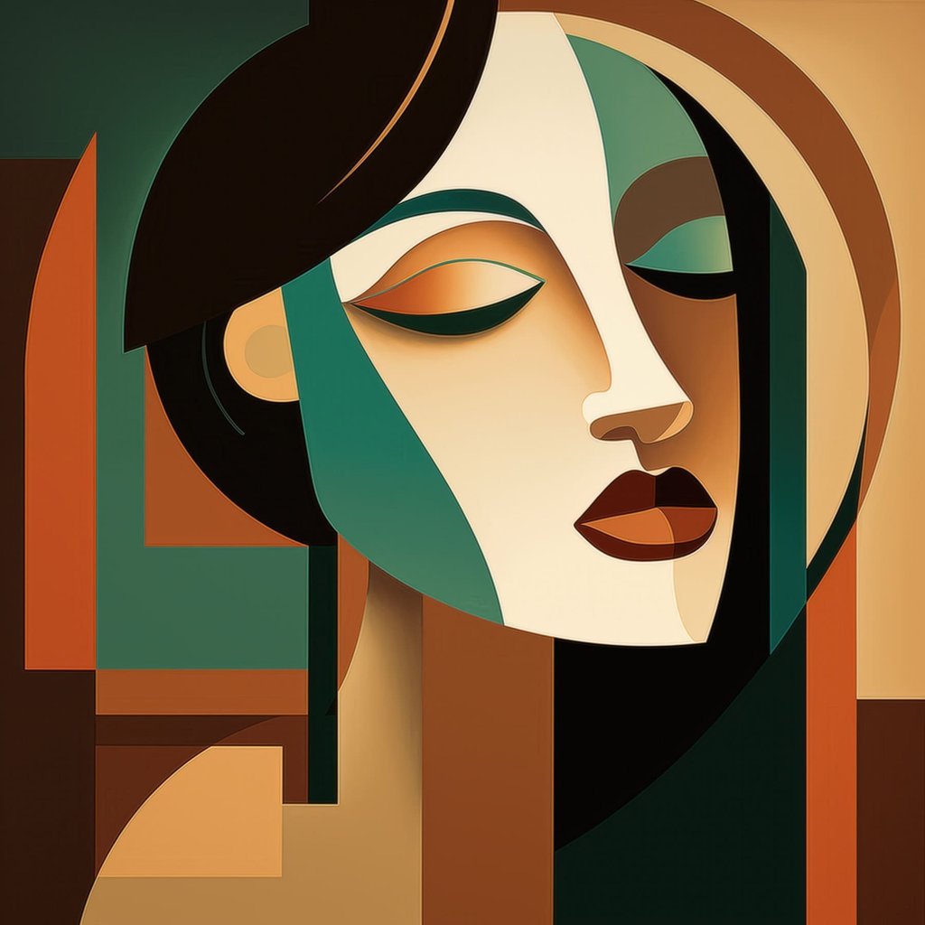 Portret în stil geometric — design complet