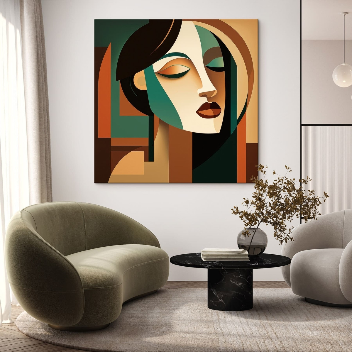 Portret în stil geometric — interior 2