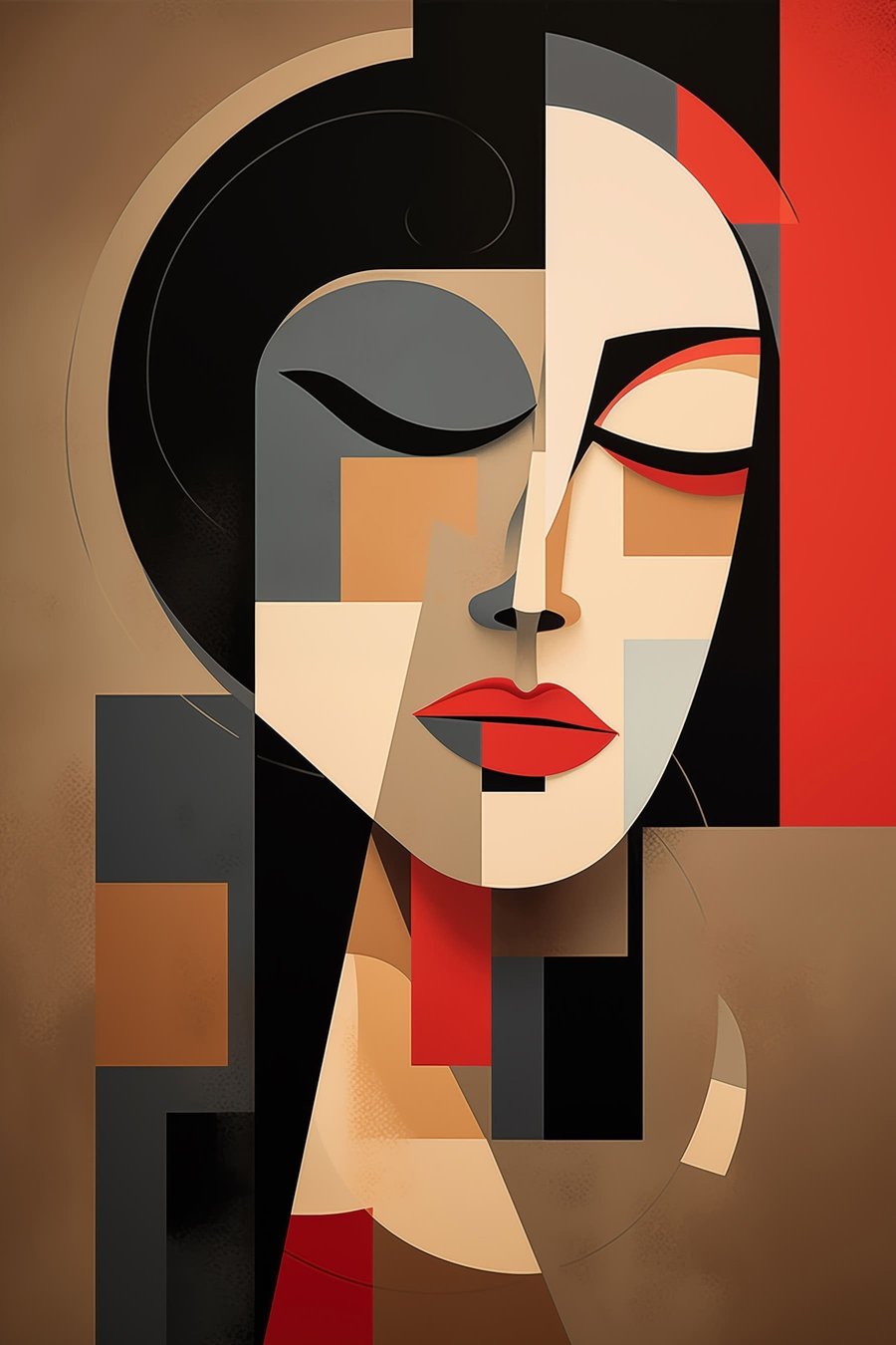 Portret feminin abstract — design complet