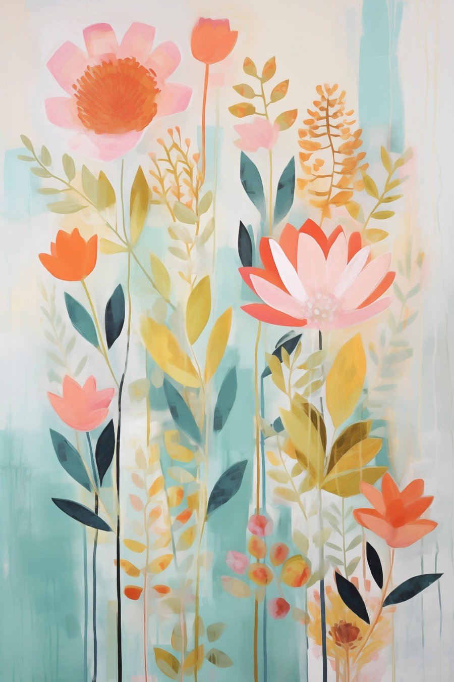 Compoziție florală abstractă — design complet