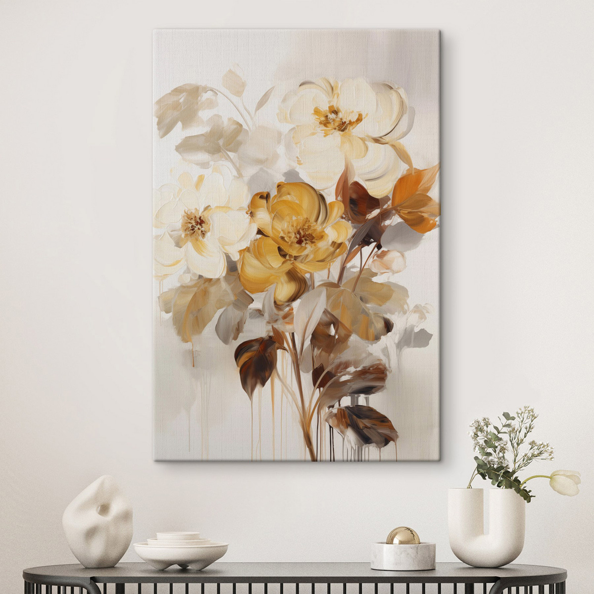 Flori abstracte în tușe — interior 2