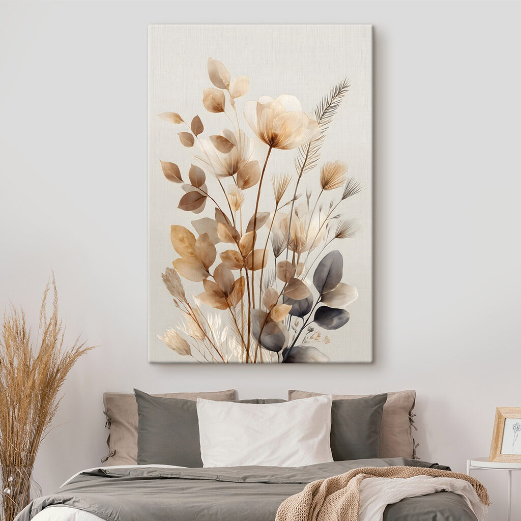 Buchet uscat cu spice într-un interior