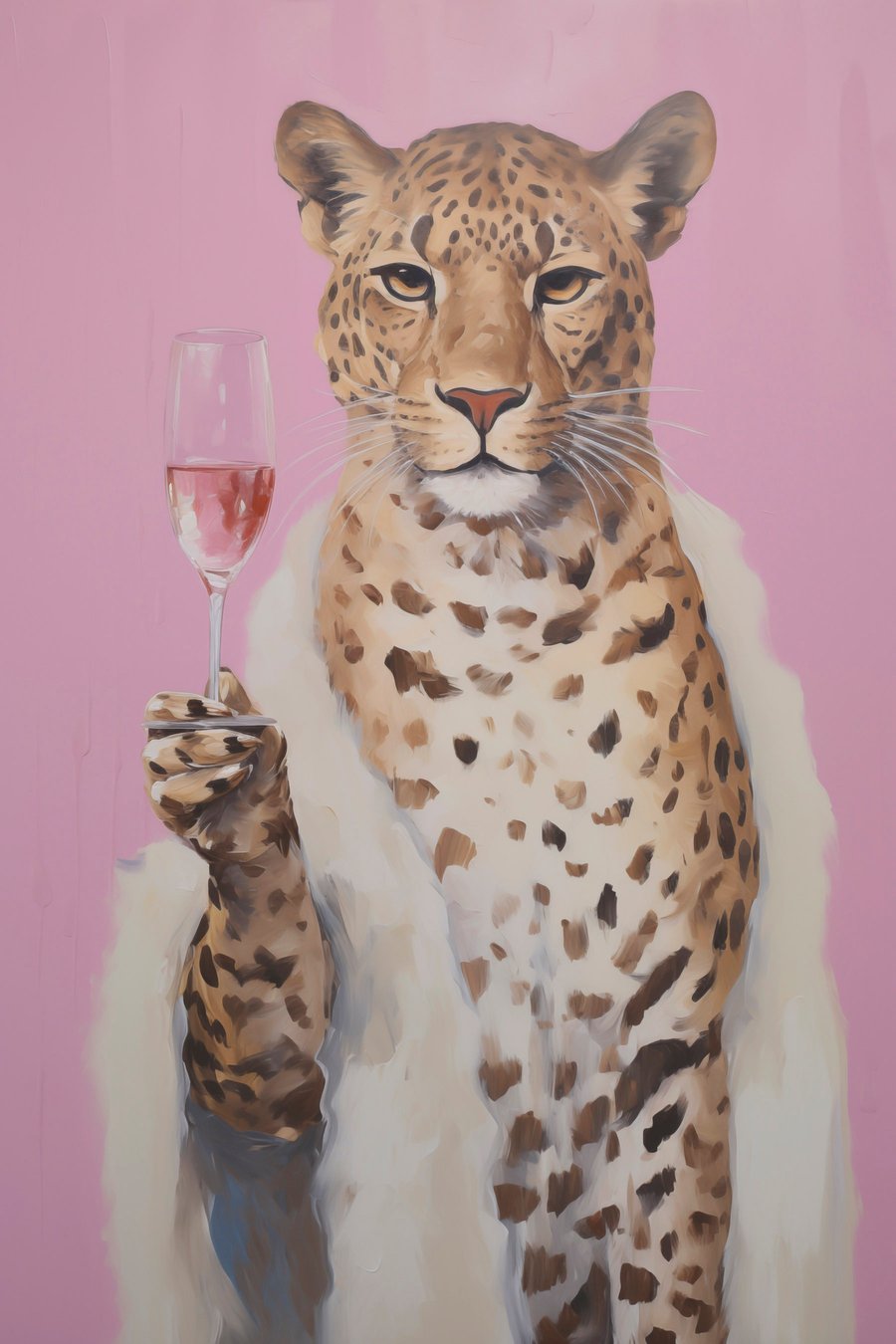 Leopard cu rosé — design complet