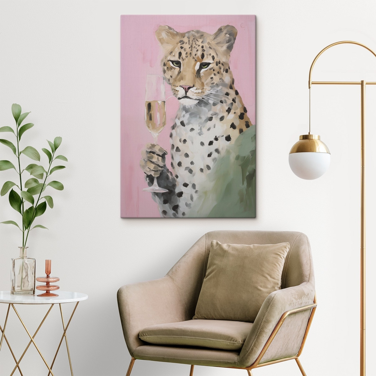 Leopard cu pahar — interior 2