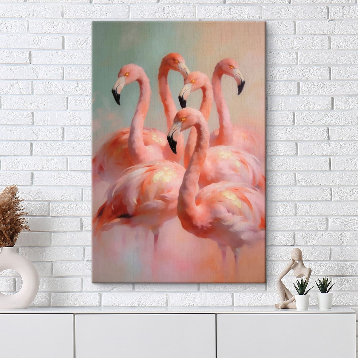 Flamingi în tonuri pastelate — interior 1