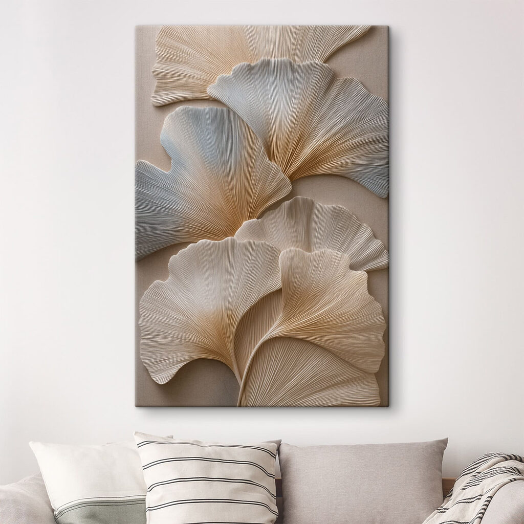 Ginkgo alb în relief — interior 2