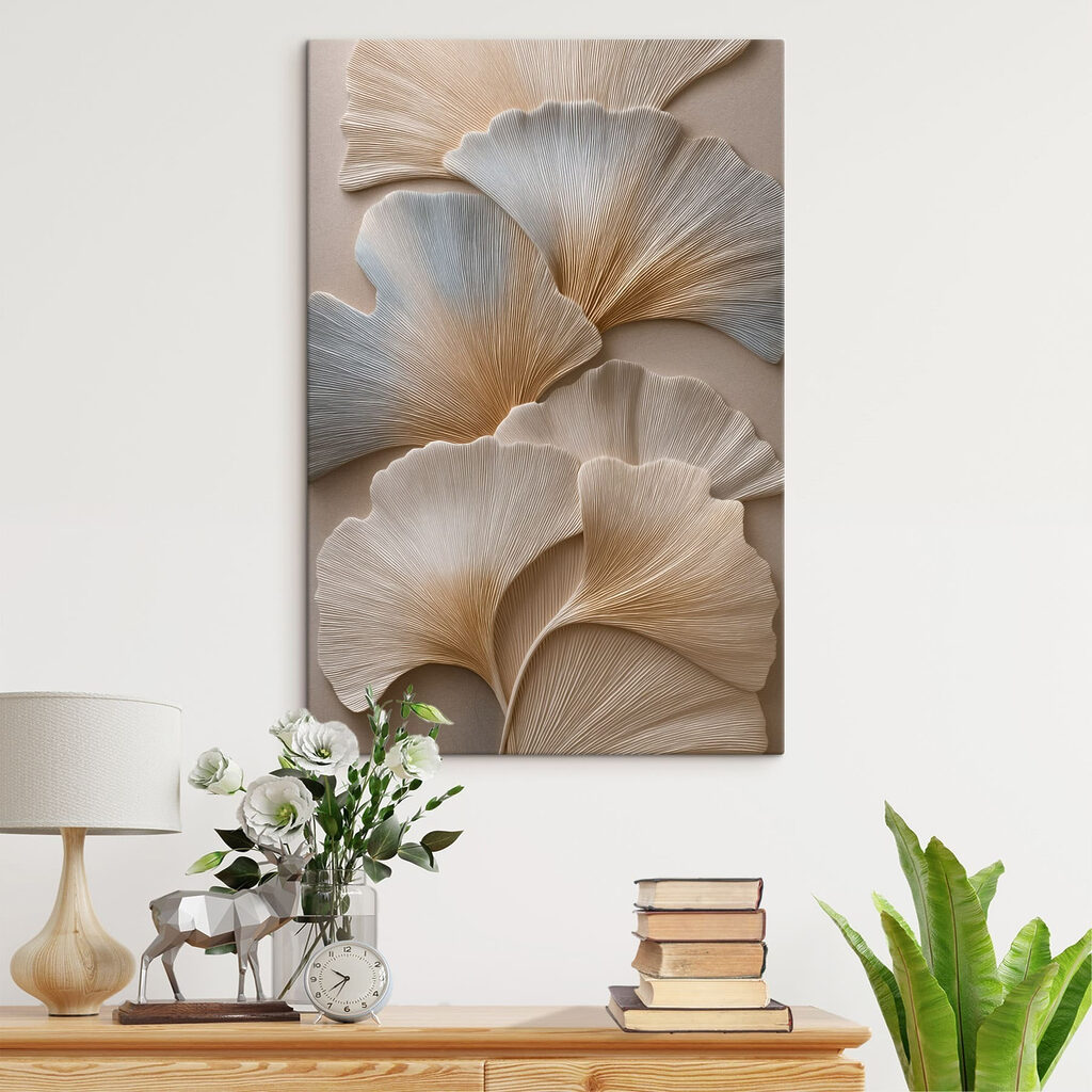 Ginkgo alb în relief — interior 1