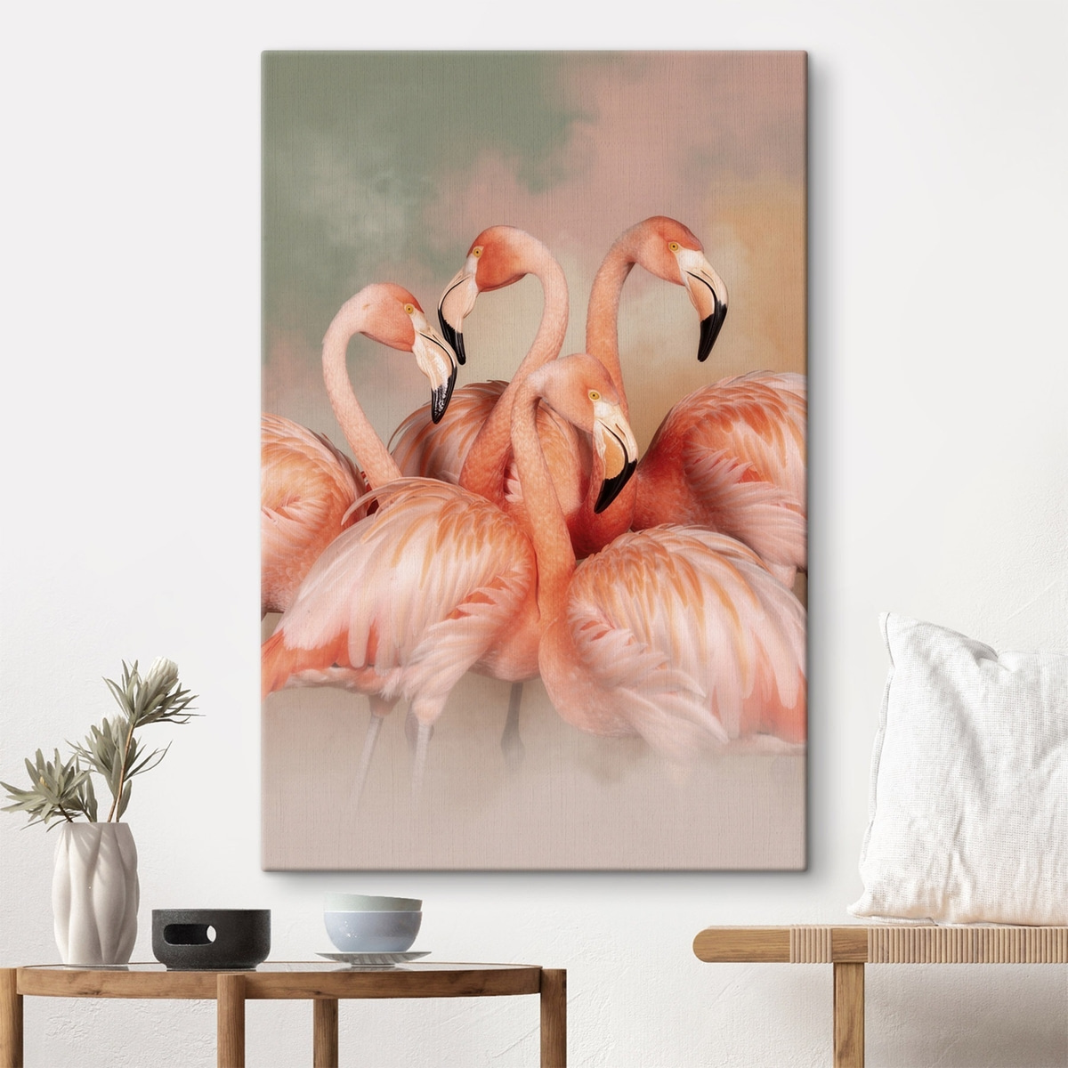 Flamingi roz în pastel — interior 1