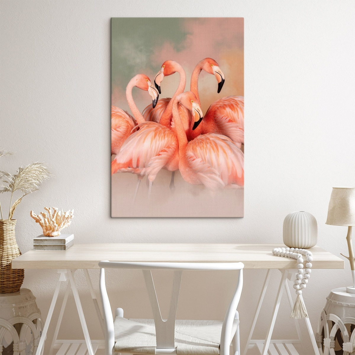 Flamingi roz în pastel — interior 3
