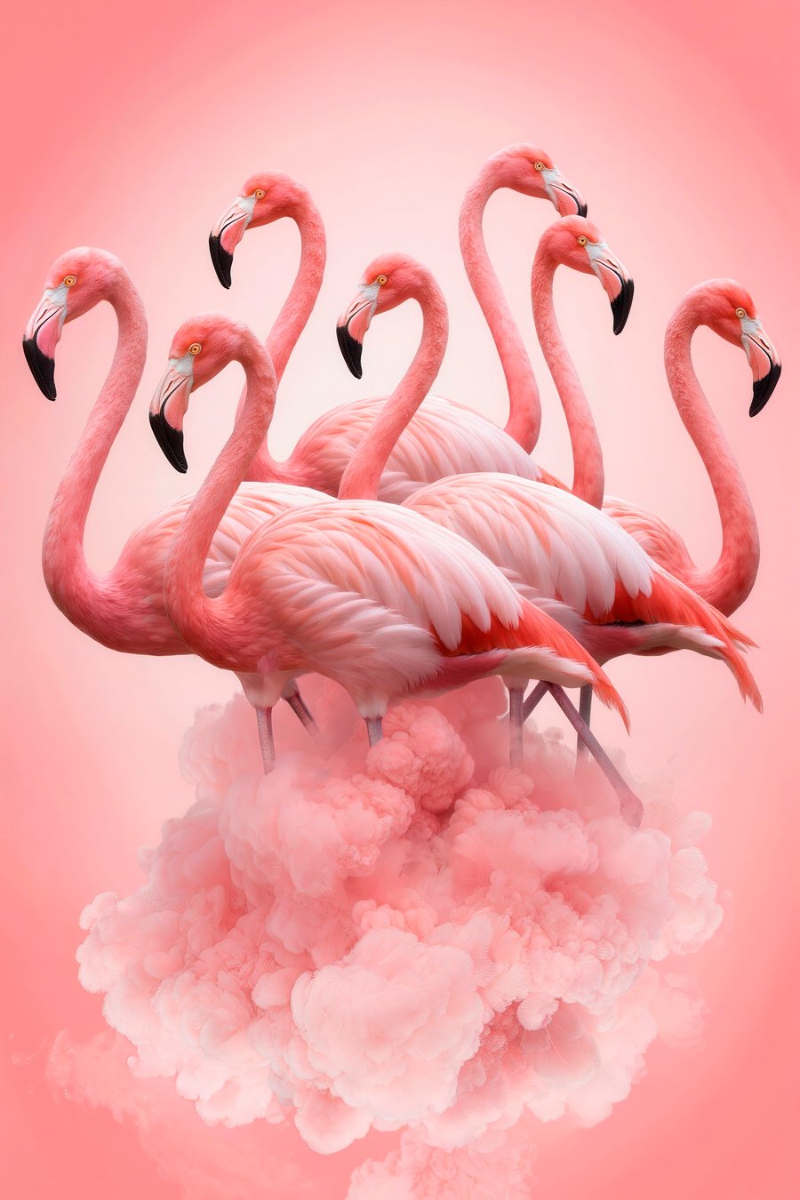 Flamingi peste nor roz — design complet