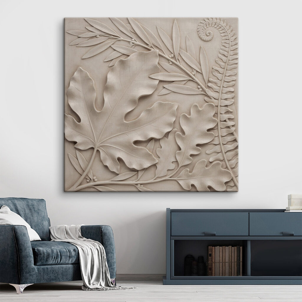 Monstera nisipie, în relief într-un interior