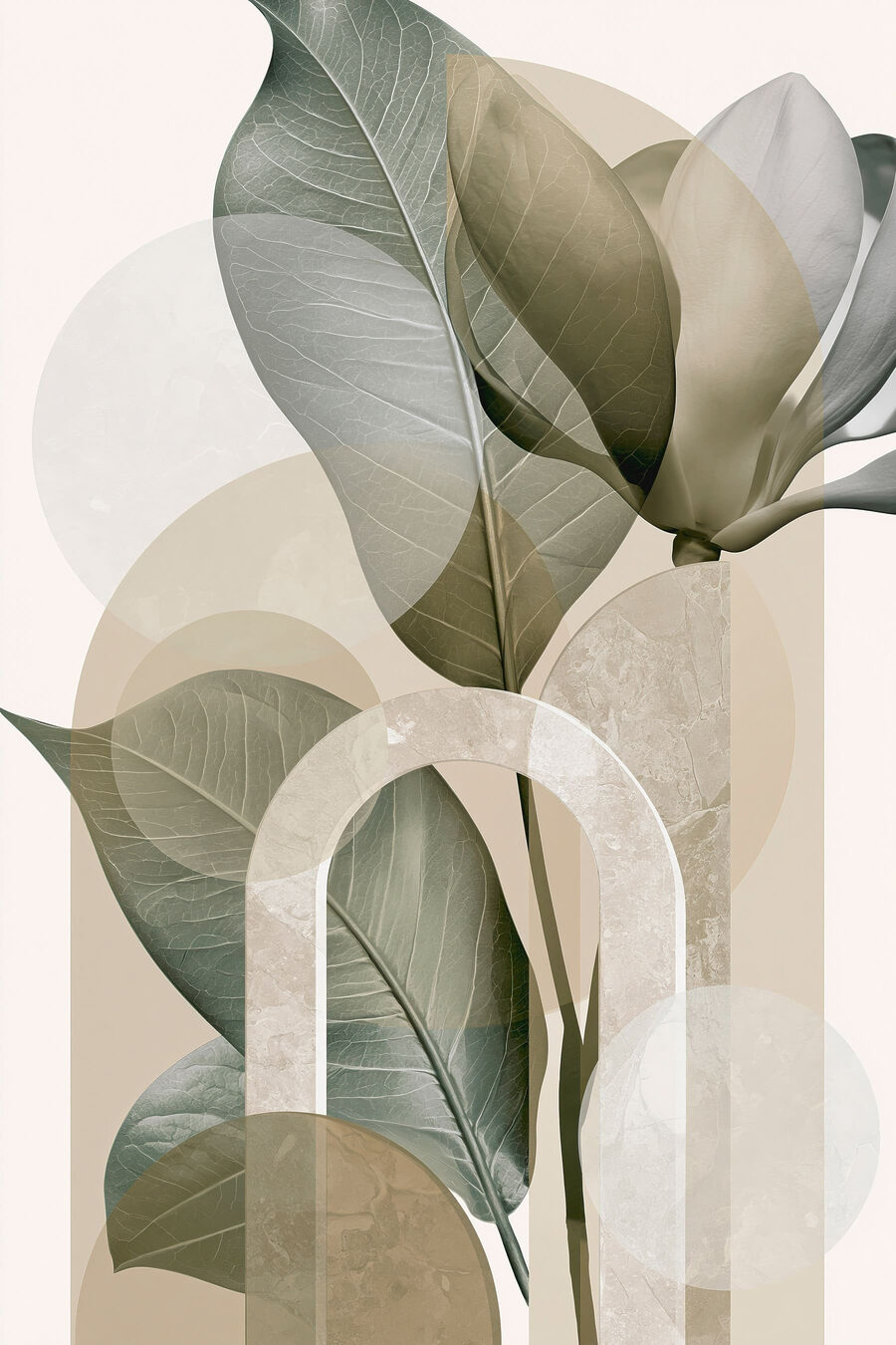 Frunze translucide printre arcuri — design complet