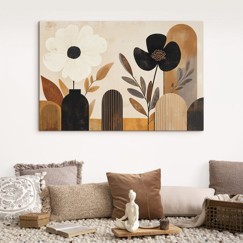 Flori alb-negru, arcuri — interior 1