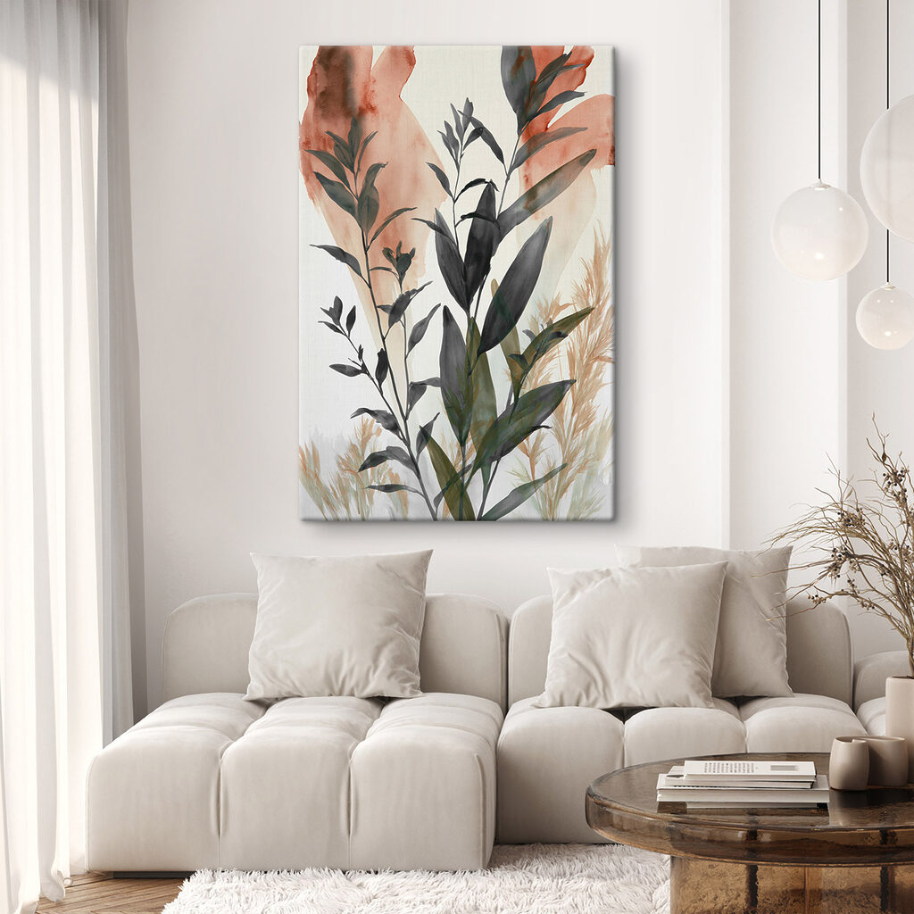 Frunze întunecate lângă roz — interior 1