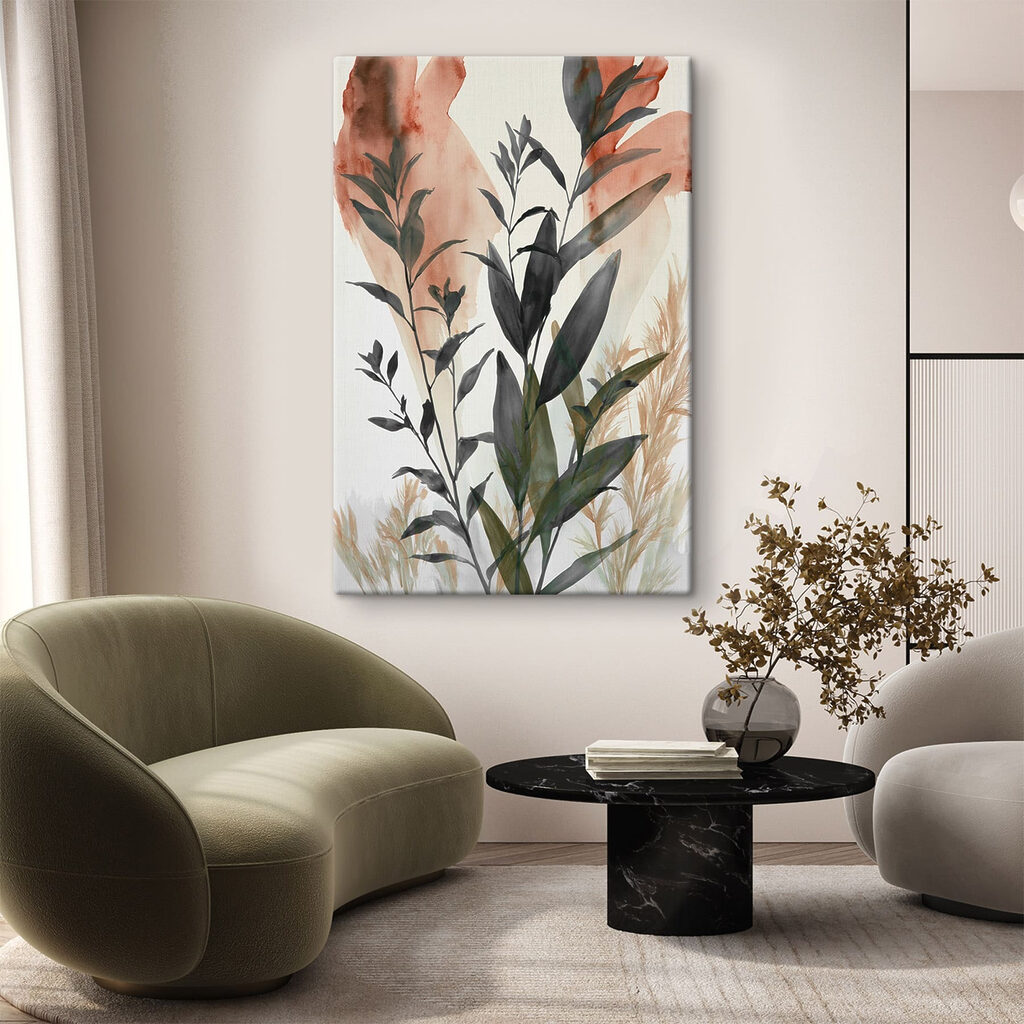 Frunze întunecate lângă roz — interior 3