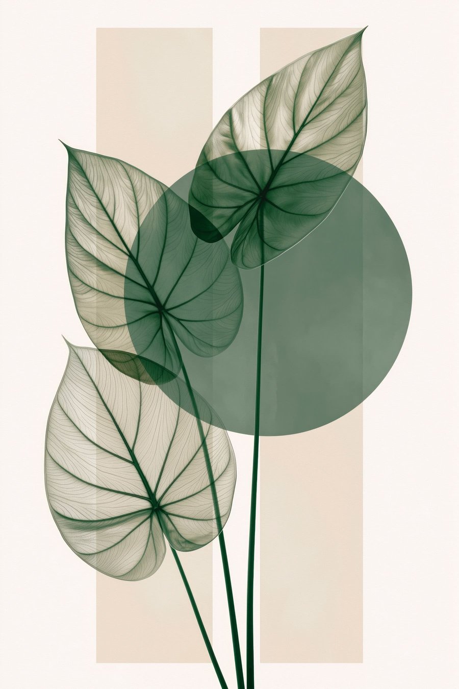 Formă abstractă cu frunze — design complet