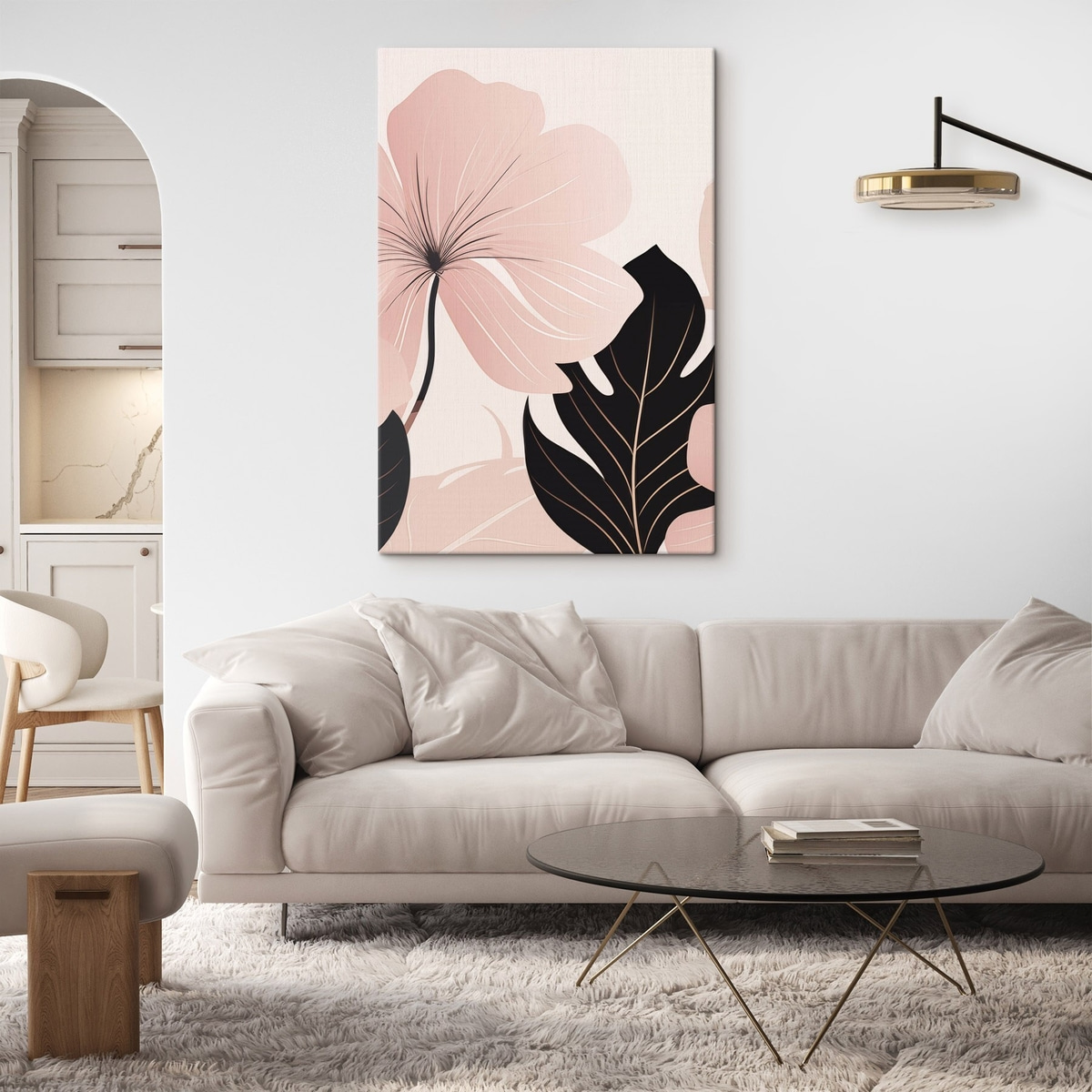 Floare roz, accente negre — interior 2