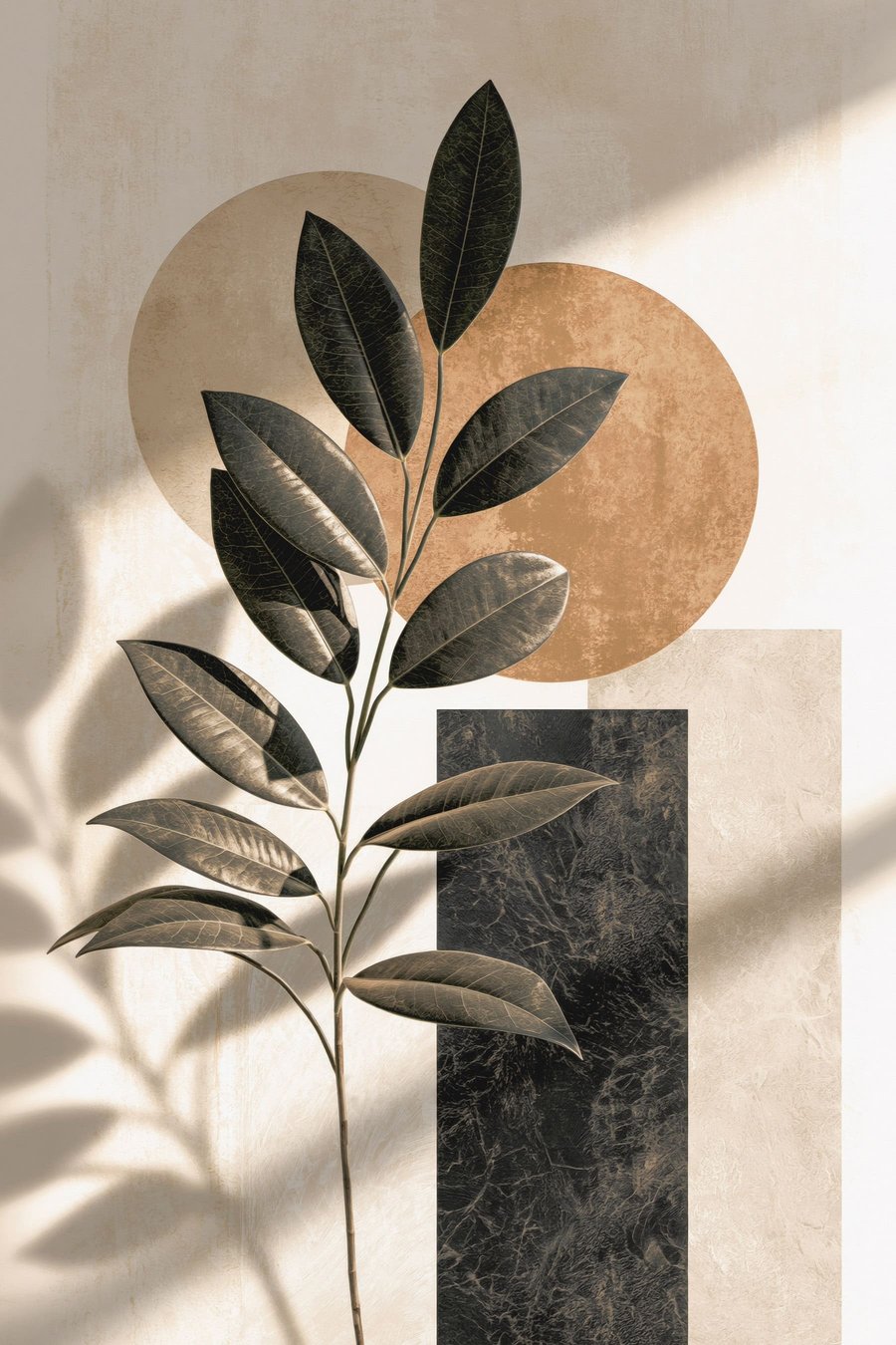Ramură cu forme geometrice — design complet