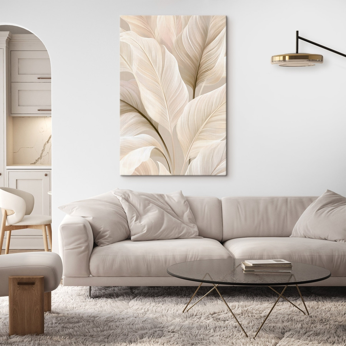Frunzulițe delicate în bej — interior 2