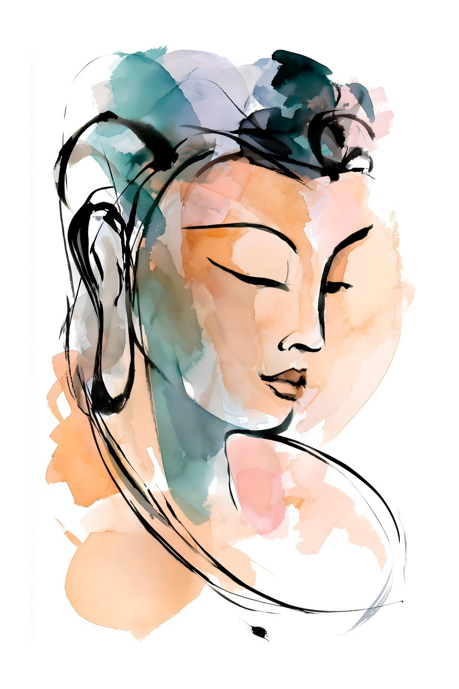 Buddha în acuarelă — design complet