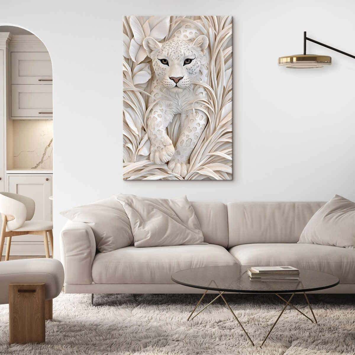 Leopard în basorelief — interior 2