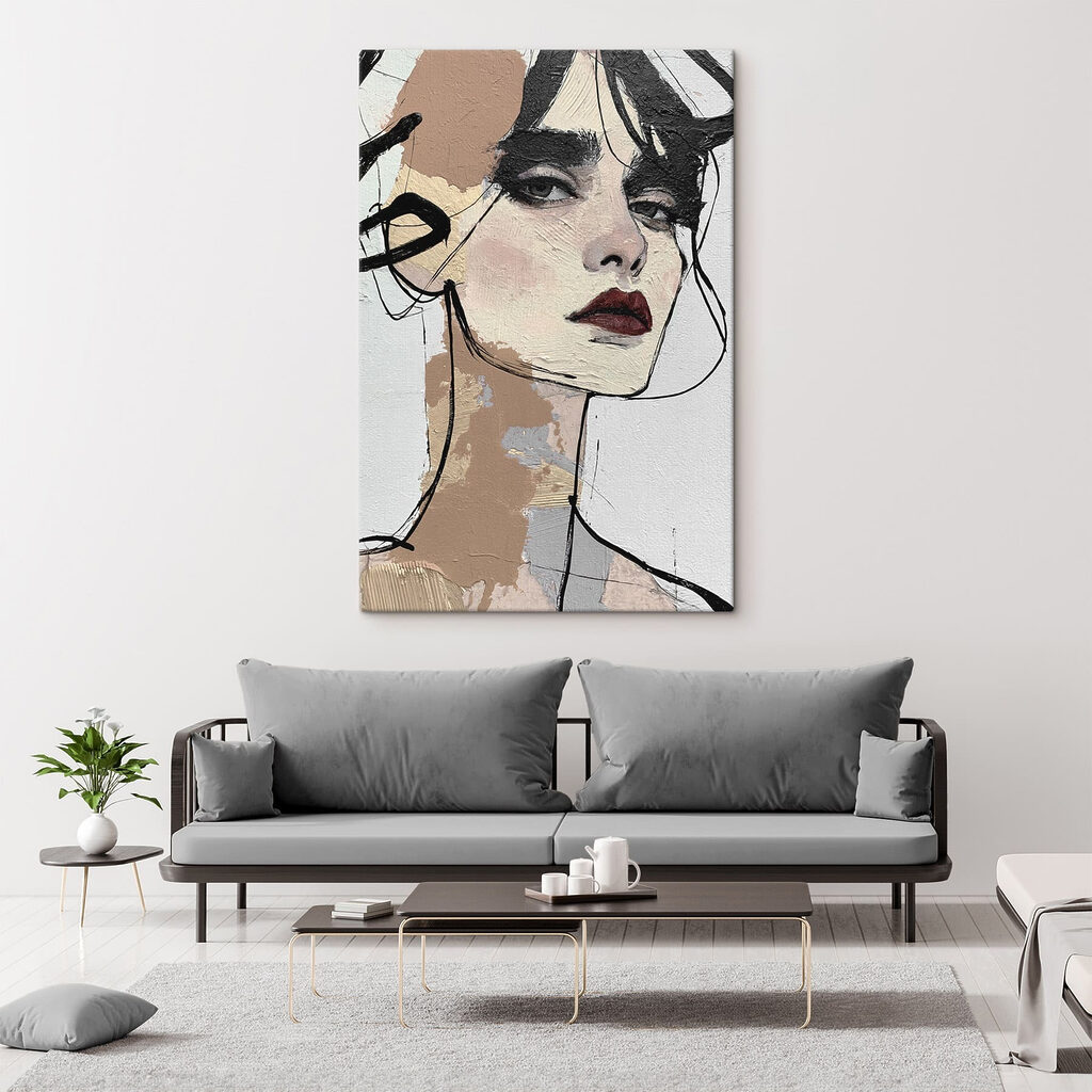 Portret în linii libere într-un interior