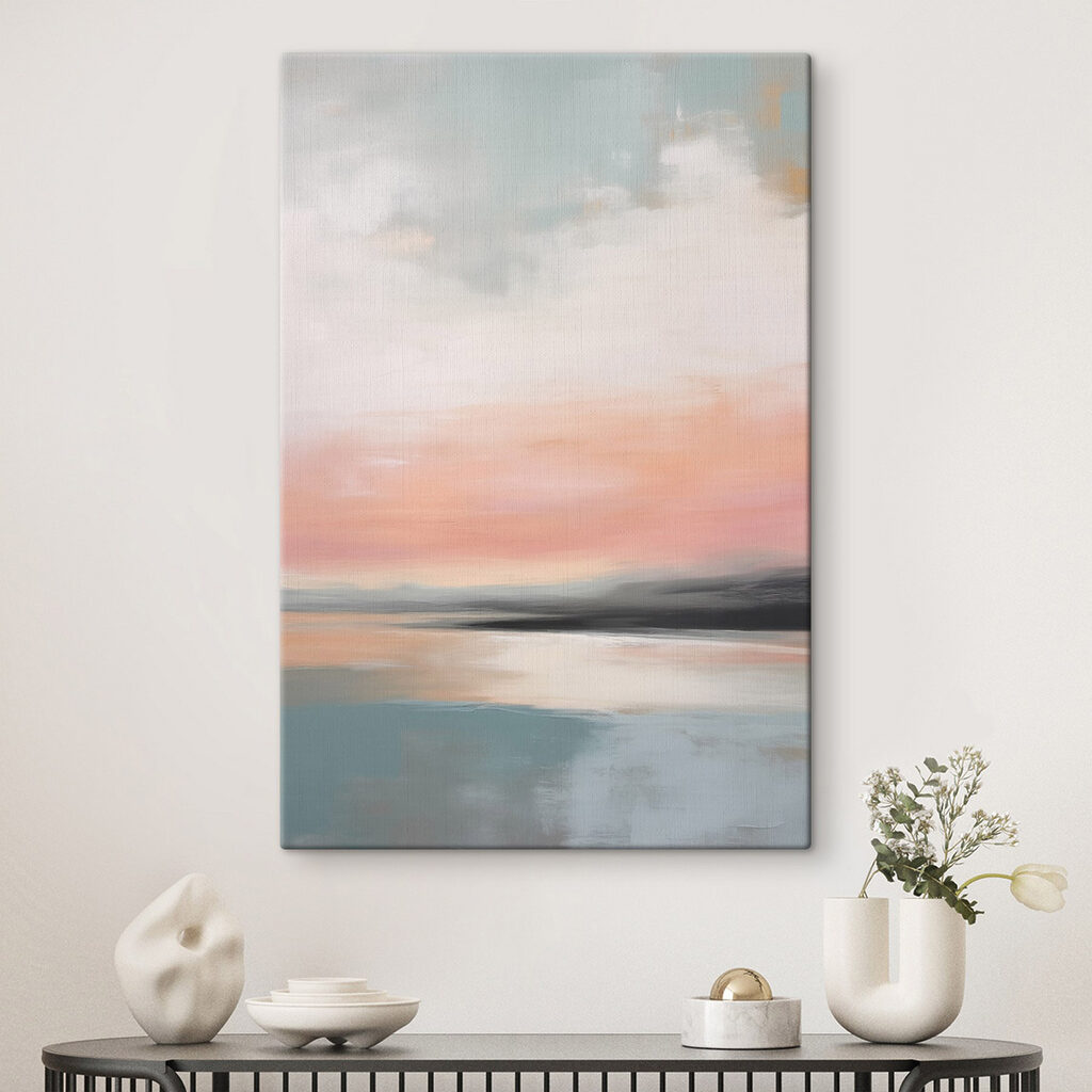 Strălucire roz peste apă într-un interior