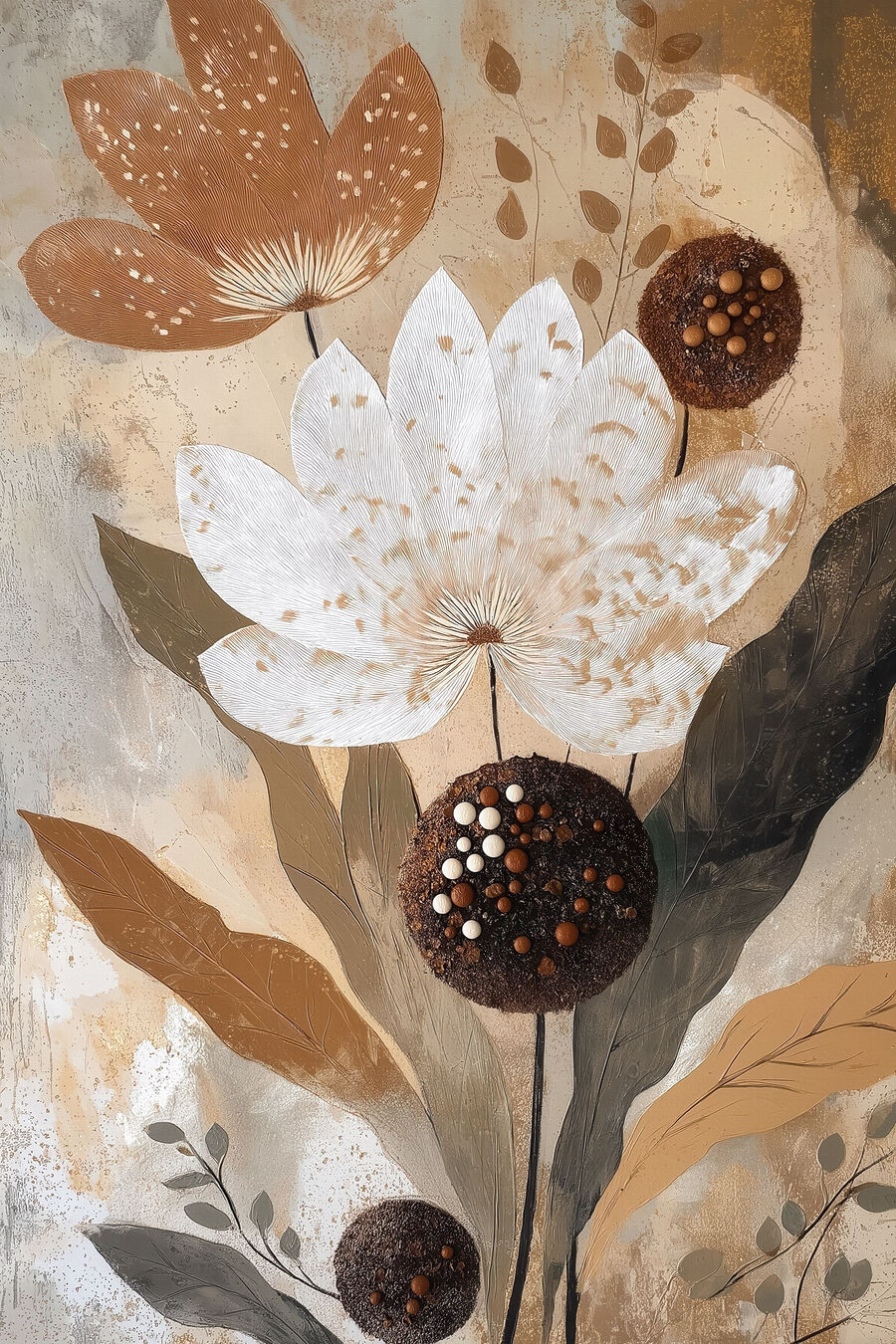 Flori cu inimi punctate — design complet