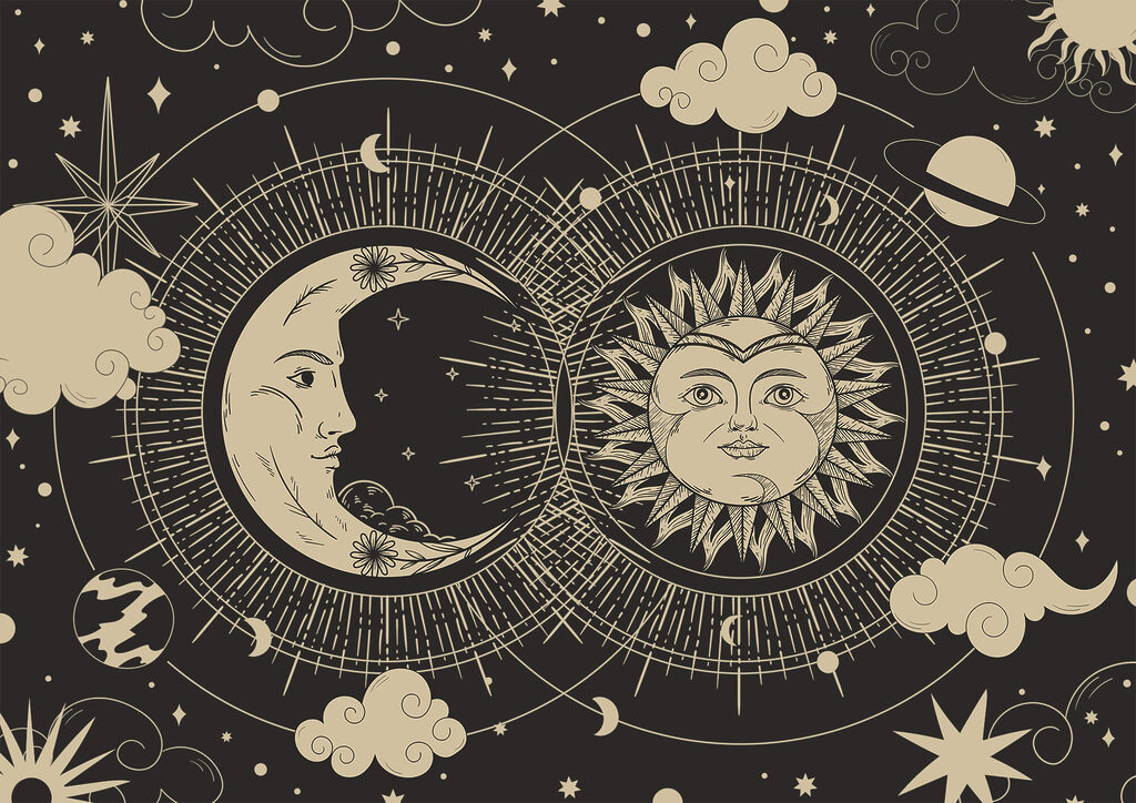 Soare și lună împreună — design complet