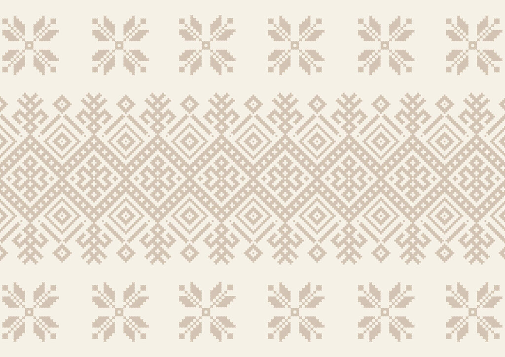 Bordură geometrică cu flori — design complet