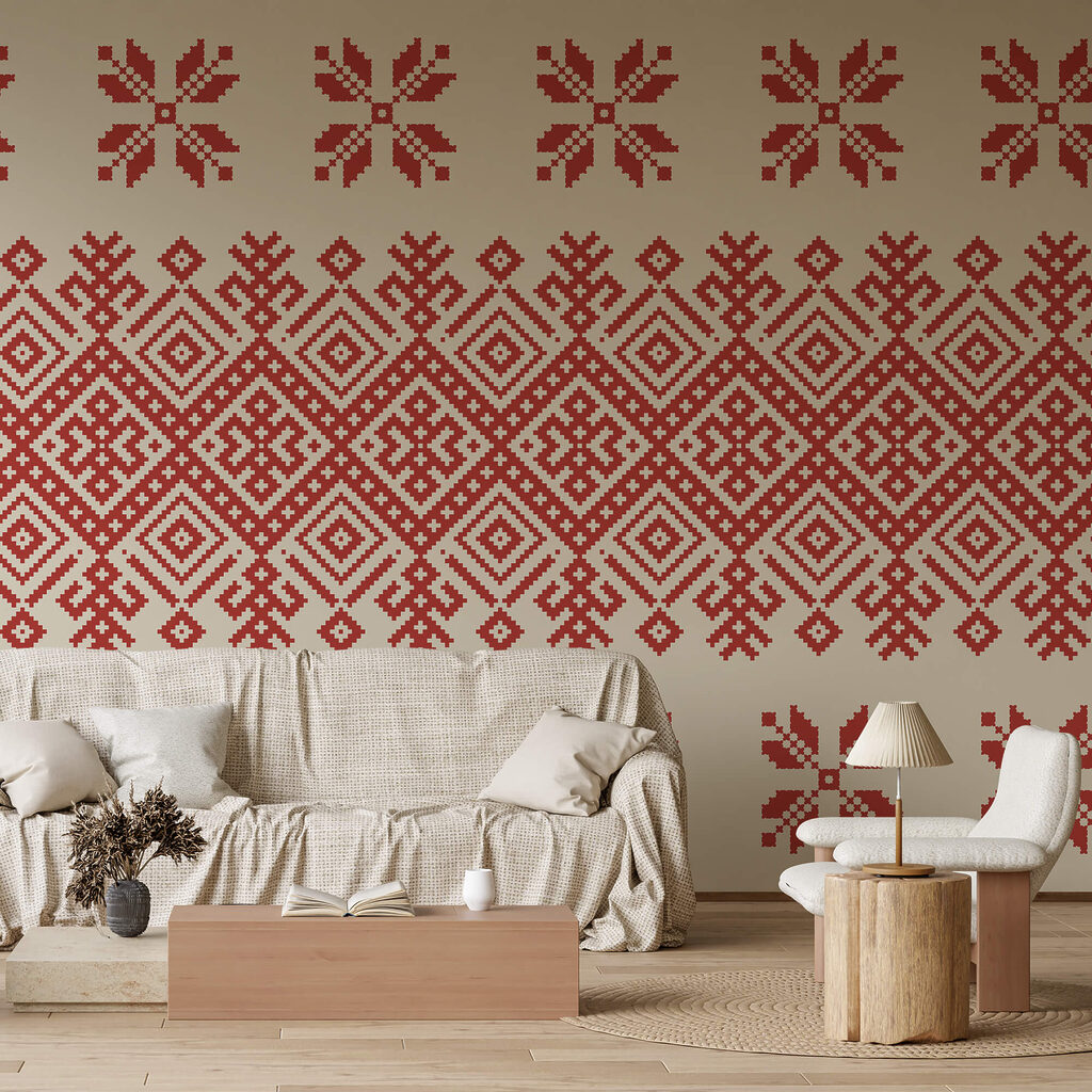 Bordură geometrică cu flori — interior 2