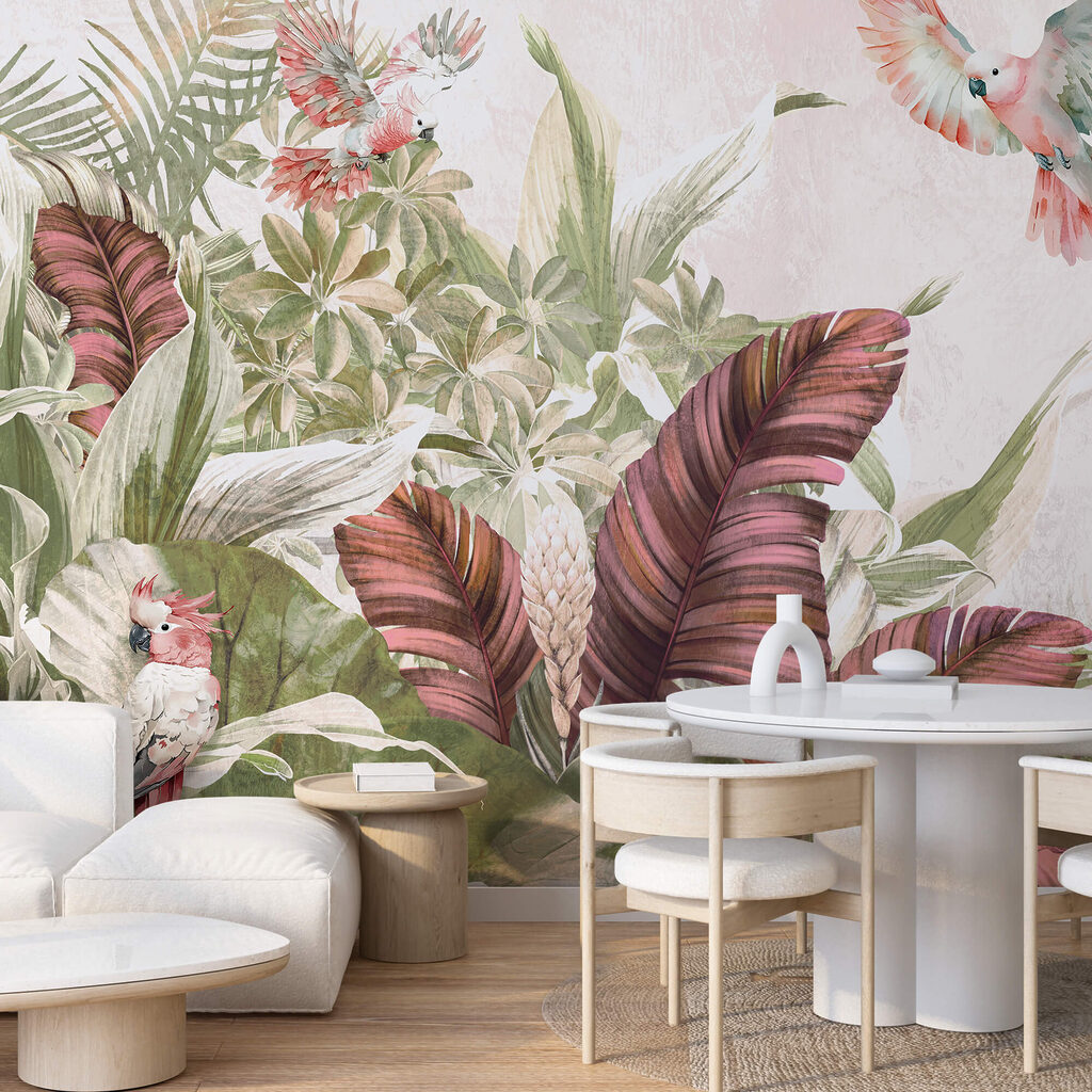 Papagali printre flori — interior 2