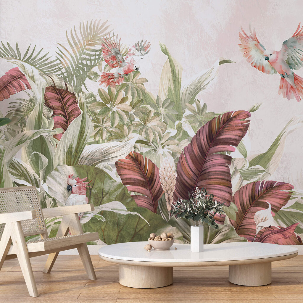 Papagali printre flori — interior 3