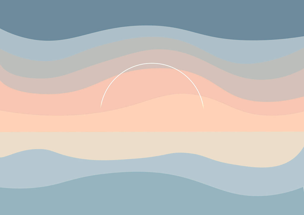 Soare peste benzi pastelate — design complet